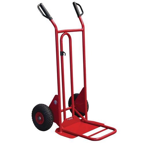 Transportador em aço – 150 kg – Rodas antifuros – Aba fixa e dobrável Transportador em aço – 150 kg – Rodas antifuros – Aba fixa e dobrável