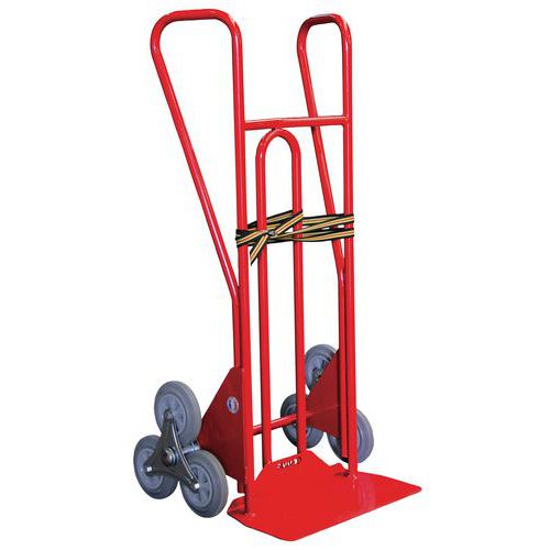 Transportador para escadas em aço com 3 rodas em estrela de 250 kg Transportador para escadas em aço com 3 rodas em estrela de 250 kg