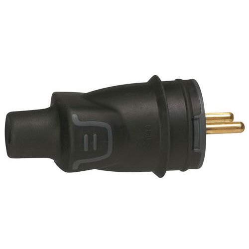 Ficha de 3 pinos com parafuso - preta Ficha de 3 pinos com parafuso - preta