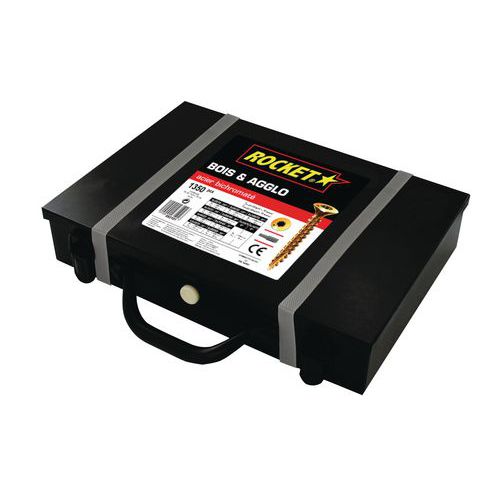 Maleta 1350 parafusos estrela Rocket, aço, cabeça fresada Maleta 1350 parafusos estrela Rocket, aço, cabeça fresada