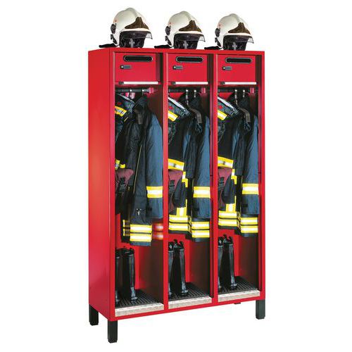 Cacifo para bombeiros S3000 Evolo - 1 a 3 colunas de 400 mm de largura - com pés Cacifo para bombeiros S3000 Evolo - 1 a 3 colunas de 400 mm de largura - com pés