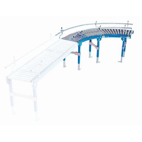 Curva de transportador gravítico TRS com rolos em aço – Somefi Curva de transportador gravítico TRS com rolos em aço – Somefi