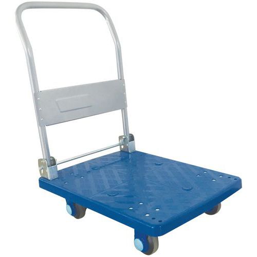 Carro em plástico com espaldar rebatível, capacidade de carga de 200 kg – Manutan Carro em plástico com espaldar rebatível, capacidade de carga de 200 kg – Manutan