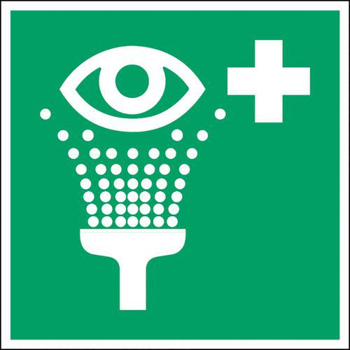 Painel de emergência quadrado - equipamento de lavagem de olhos - fotoluminescente rígido Painel de emergência quadrado - equipamento de lavagem de olhos - fotoluminescente rígido