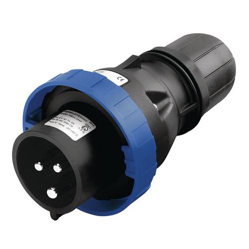 Ficha móvel 3 pinos 16A IP66 - Borne de parafusos Ficha móvel 3 pinos 16A IP66 - Borne de parafusos