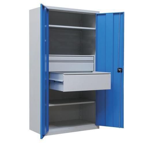Armário de oficina metálico – com gavetas Armário de oficina metálico – com gavetas