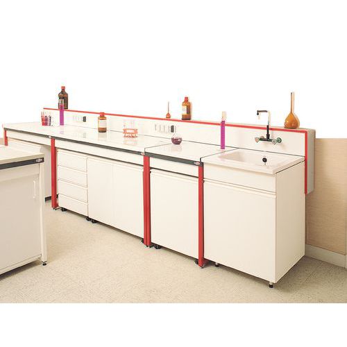 Bancada de laboratório modular - Vidro em grés - Sem estrutura traseira Bancada de laboratório modular - Vidro em grés - Sem estrutura traseira