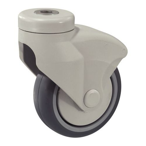 Rodízio fixação com olhal armação nylon - Capacidade 80 a 100 kg Rodízio fixação com olhal armação nylon - Capacidade 80 a 100 kg