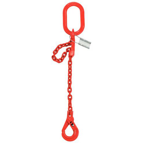 Linga de corrente de 1 cabo - Capacidade de 2000 a 10 000 kg - Ajustável com uma lingueta de bloqueio Linga de corrente de 1 cabo - Capacidade de 2000 a 10 000 kg - Ajustável com uma lingueta de bloqueio