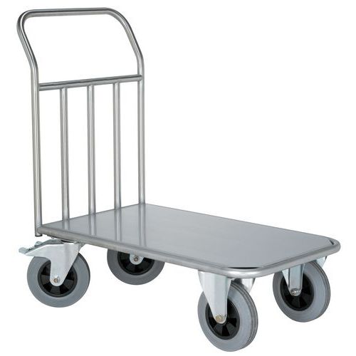 Carro inox - 1 espaldar fixo - Capacidade 500 kg Carro inox - 1 espaldar fixo - Capacidade 500 kg