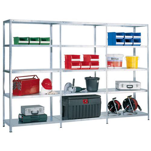Estante em chapa integral Quick-Fix Plus – 2000 mm de altura – 1000 mm de largura Estante em chapa integral Quick-Fix Plus – 2000 mm de altura – 1000 mm de largura