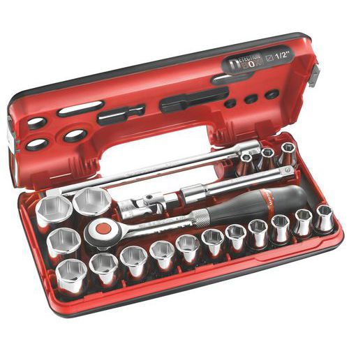 Caixa DBOX de chaves de caixa 1/2 sextavadas métricas - 21 peças - S.360DBOX1 Caixa DBOX de chaves de caixa 1/2 sextavadas métricas - 21 peças - S.360DBOX1