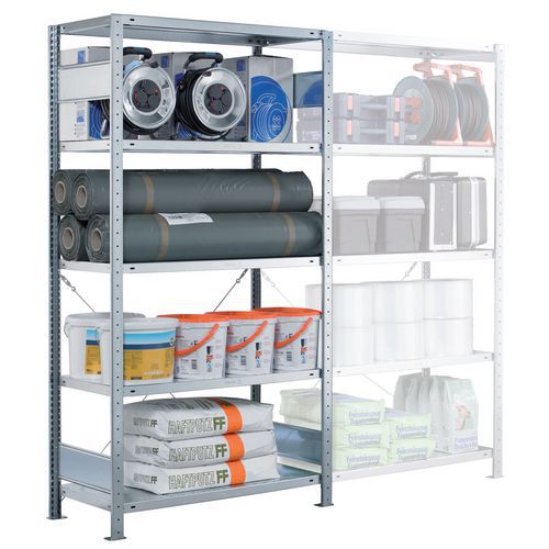 Estante Easy-Fix Standard - Elemento inicial - Profundidade 300 mm - Cinzento Estante Easy-Fix Standard - Elemento inicial - Profundidade 300 mm - Cinzento