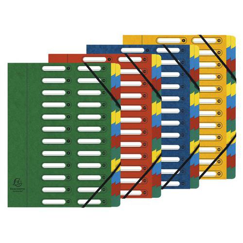 Pasta agrafada com janelas e 24 compartimentos - Cores sortidas - Lote de 4 Pasta agrafada com janelas e 24 compartimentos - Cores sortidas - Lote de 4