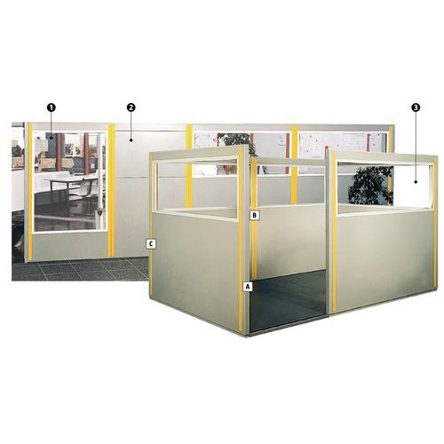Cubículo dupla parede em chapa de aço - Painel integral - Altura 1,70 m Cubículo dupla parede em chapa de aço - Painel integral - Altura 1,70 m