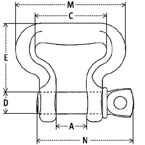 A = AberturaC = Largura útilD = Diâmetro fixaçãoE = Altura útilM = Largura total A = AberturaC = Largura útilD = Diâmetro fixaçãoE = Altura útilM = Largura total