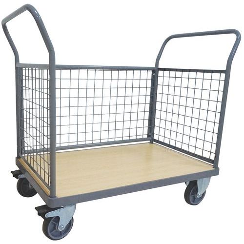 Carro com 3 paredes gradeadas – Capacidade: 500 kg – Manutan Carro com 3 paredes gradeadas – Capacidade: 500 kg – Manutan