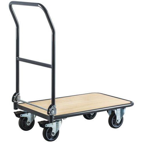 Carro em aço de espaldar rebatível – Capacidade: 250 kg – Manutan Carro em aço de espaldar rebatível – Capacidade: 250 kg – Manutan