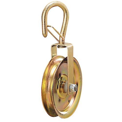 Polia de roda livre para corda de Ø 20 a 22 mm – Capacidade de 160 kg Polia de roda livre para corda de Ø 20 a 22 mm – Capacidade de 160 kg