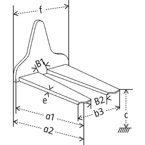 a1 = Profundidade útila2 = Profundidade totalb2 = Largura mín.b3 = Largura máx. c = Altura de construção mín.e = Alturaf = Largura total a1 = Profundidade útila2 = Profundidade totalb2 = Largura mín.b3 = Largura máx. c = Altura de construção mín.e = Alturaf = Largura total