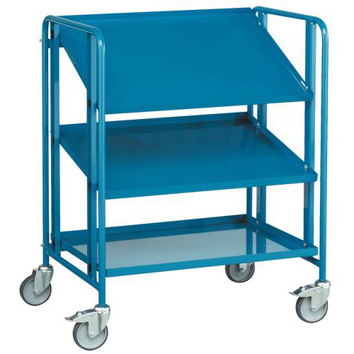 Carro inclinável em aço, para caixas - 3 a 5 plataformas - com caixas Carro inclinável em aço, para caixas - 3 a 5 plataformas - com caixas