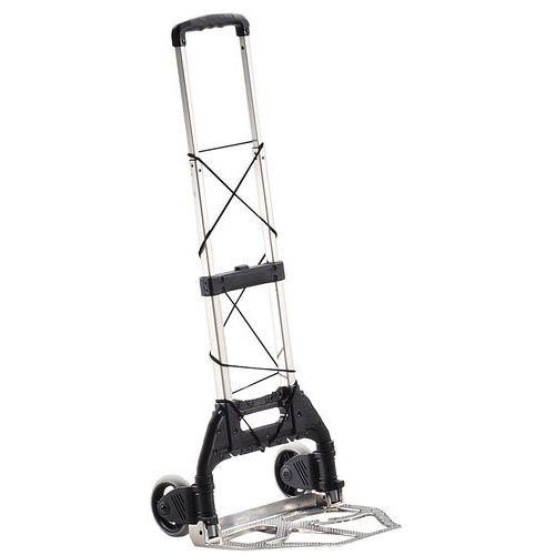 Porta-cargas dobrável em alumínio – Rodas antifuros – Capacidade: 50 a 125 kg Porta-cargas dobrável em alumínio – Rodas antifuros – Capacidade: 50 a 125 kg