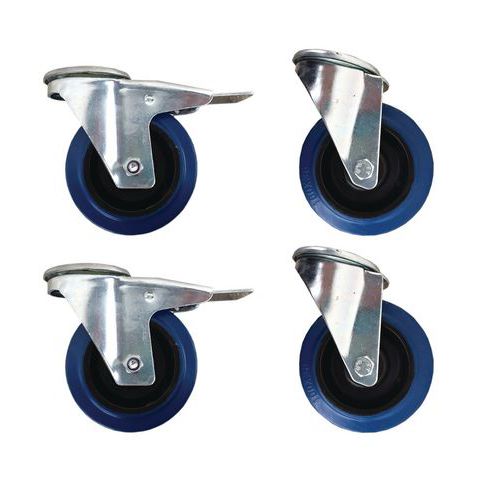 Conjunto de 4 rodas para caixa de alumínio, de elevada resistência Conjunto de 4 rodas para caixa de alumínio, de elevada resistência