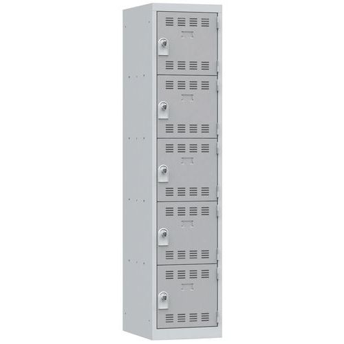 Cacifo multicompartimentos – 1 coluna – 5 compartimentos – 400 mm de largura Cacifo multicompartimentos – 1 coluna – 5 compartimentos – 400 mm de largura