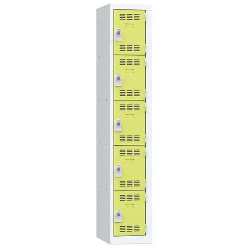 Cacifo multicompartimentos – 1 coluna – 5 compartimentos – 300 mm de largura Cacifo multicompartimentos – 1 coluna – 5 compartimentos – 300 mm de largura