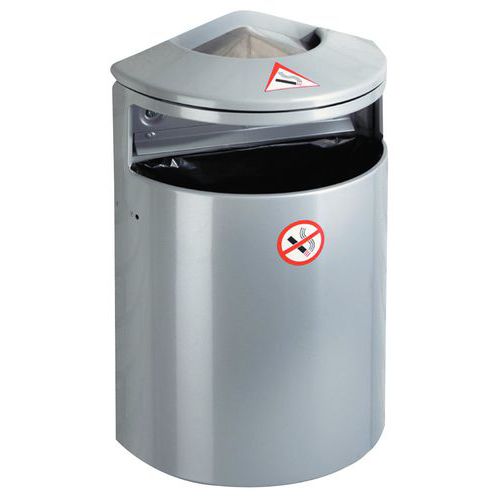 Cinzeiro de parede com caixote de lixo - 13 l Cinzeiro de parede com caixote de lixo - 13 l