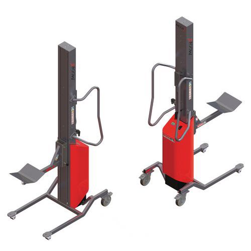 Empilhador Moovit com espigão com rolete e plataforma em V – capacidade de 150 kg Empilhador Moovit com espigão com rolete e plataforma em V – capacidade de 150 kg