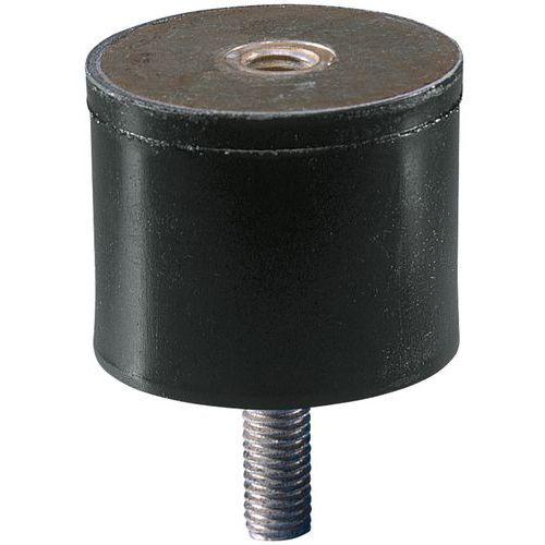 Suporte antivibrações universal com 1 haste roscada e rosca interior - Tamanho roscagem M6 Suporte antivibrações universal com 1 haste roscada e rosca interior - Tamanho roscagem M6