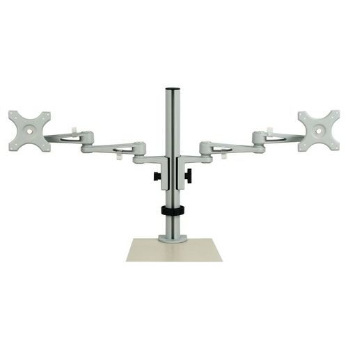 Suporte ergonómico ajustável para 2 ecrãs – Manutan Suporte ergonómico ajustável para 2 ecrãs – Manutan