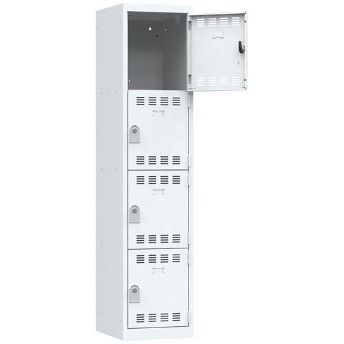 Cacifo multicompartimentos – 1 coluna – 4 compartimentos – 400 mm de largura Cacifo multicompartimentos – 1 coluna – 4 compartimentos – 400 mm de largura