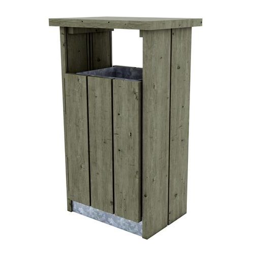Caixote de lixo de exterior em pinho tratado – 120 L – Com porta Caixote de lixo de exterior em pinho tratado – 120 L – Com porta