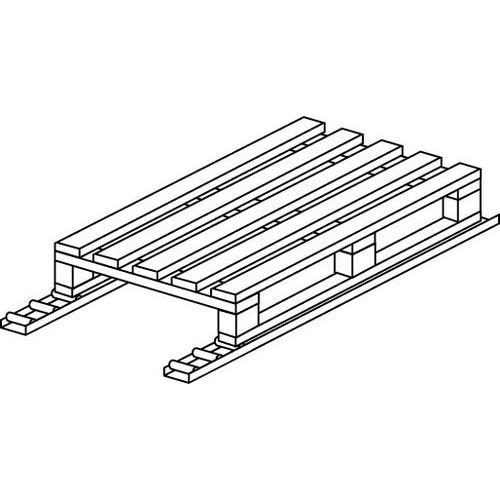 via para movimentação de 2 calhas para paletes com 2 sapatas via para movimentação de 2 calhas para paletes com 2 sapatas