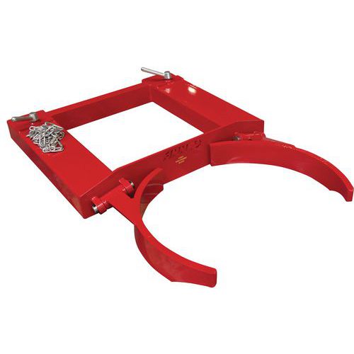 Pinça de caranguejo regulável para bidões metálicos – Preensão vertical – Capacidade de carga: 680 kg Pinça de caranguejo regulável para bidões metálicos – Preensão vertical – Capacidade de carga: 680 kg