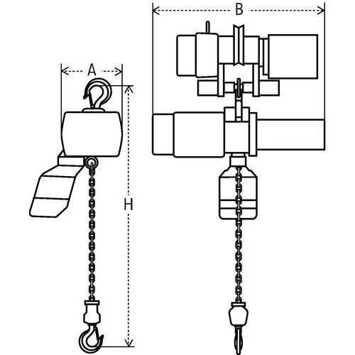 A = Largura totalB = Profundidade totalH = Altura total A = Largura totalB = Profundidade totalH = Altura total