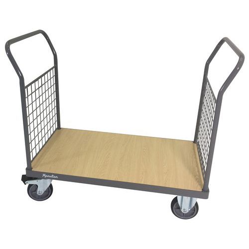 Carro com 2 espaldares gradeados – Capacidade de 400 a 500 kg – Manutan Carro com 2 espaldares gradeados – Capacidade de 400 a 500 kg – Manutan