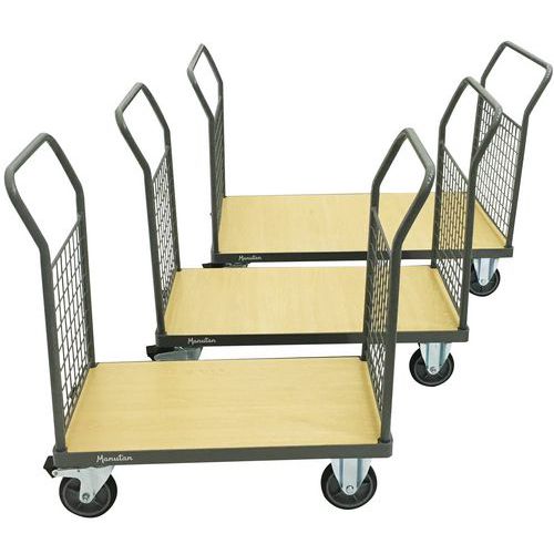 Carro com 2 paredes gradeadas – Capacidade: 500 kg – Manutan Carro com 2 paredes gradeadas – Capacidade: 500 kg – Manutan