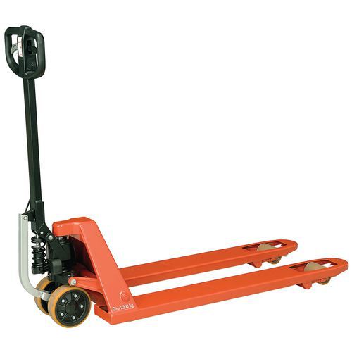 Porta-paletes manual com Sistema Prolifter - Garfo com comprimento de 1000 mm - Capacidade de 2300 kg Porta-paletes manual com Sistema Prolifter - Garfo com comprimento de 1000 mm - Capacidade de 2300 kg