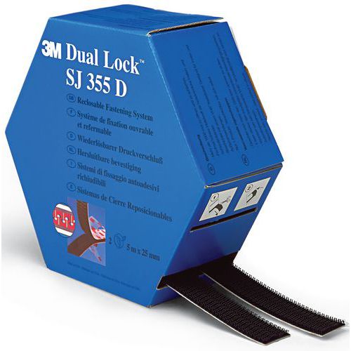 Fita de fecho de gancho e laço auto-adesiva Dual Lock™ - SJ355D - 3M Fita de fecho de gancho e laço auto-adesiva Dual Lock™ - SJ355D - 3M