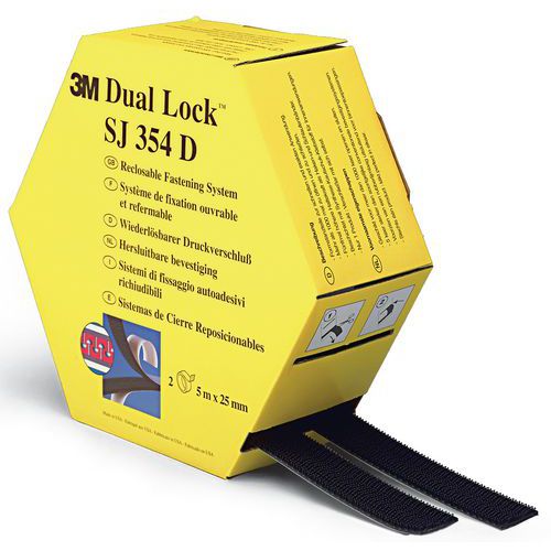 Fita de fecho de gancho e laço auto-adesiva Dual Lock™ - SJ354D - 3M Fita de fecho de gancho e laço auto-adesiva Dual Lock™ - SJ354D - 3M