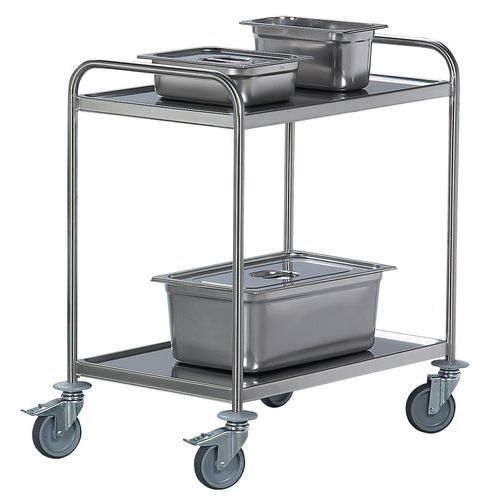 Carro inox - 2 plataformas - Capacidade 120 kg Carro inox - 2 plataformas - Capacidade 120 kg