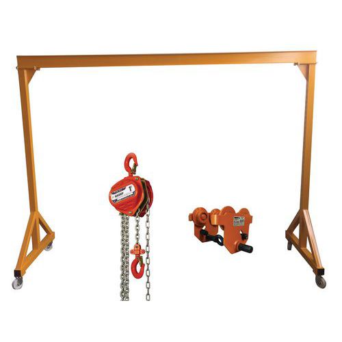 Conjunto de pórtico de oficina + carro + diferencial – Capacidade de carga de 1600 kg Conjunto de pórtico de oficina + carro + diferencial – Capacidade de carga de 1600 kg