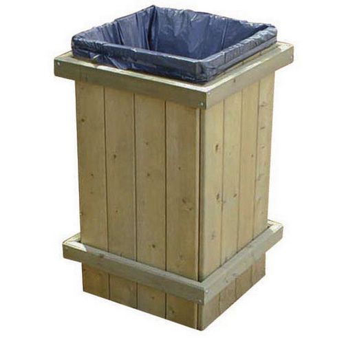 Caixote de lixo em madeira para exterior – 100 L Caixote de lixo em madeira para exterior – 100 L