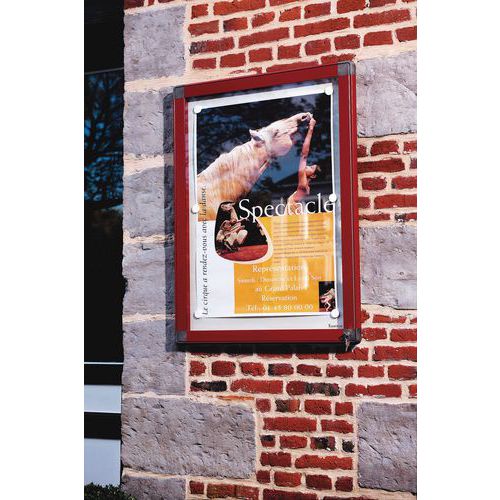 Vitrina de exterior Antares de estilo italiano – fundo em alumínio – porta em vidro de segurança Vitrina de exterior Antares de estilo italiano – fundo em alumínio – porta em vidro de segurança