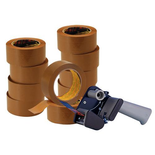 Oferta especial 3M: 10 rolos de fita adesiva Hot Melt 3739 + 1 porta-rolos silencioso H150 Oferta especial 3M: 10 rolos de fita adesiva Hot Melt 3739 + 1 porta-rolos silencioso H150