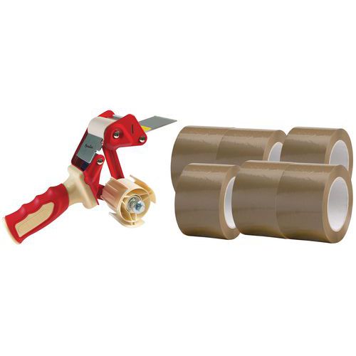 36 rolos de fita adesiva em PVC + 1 desenrolador ergonómico – Manutan 36 rolos de fita adesiva em PVC + 1 desenrolador ergonómico – Manutan
