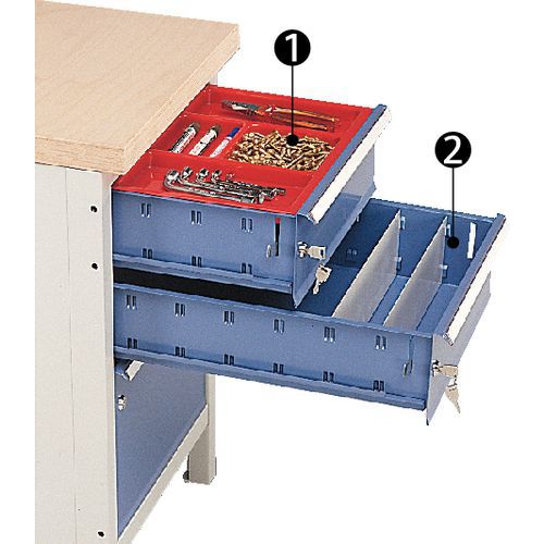 1 - kit de 5 compartimentos2 - separadores para altura 15 cm 1 - kit de 5 compartimentos2 - separadores para altura 15 cm